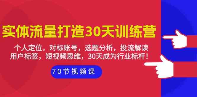 实体流量打造30天训练营：个人定位，对标账号，选题分析，投流解读（70节）-紫橙网创