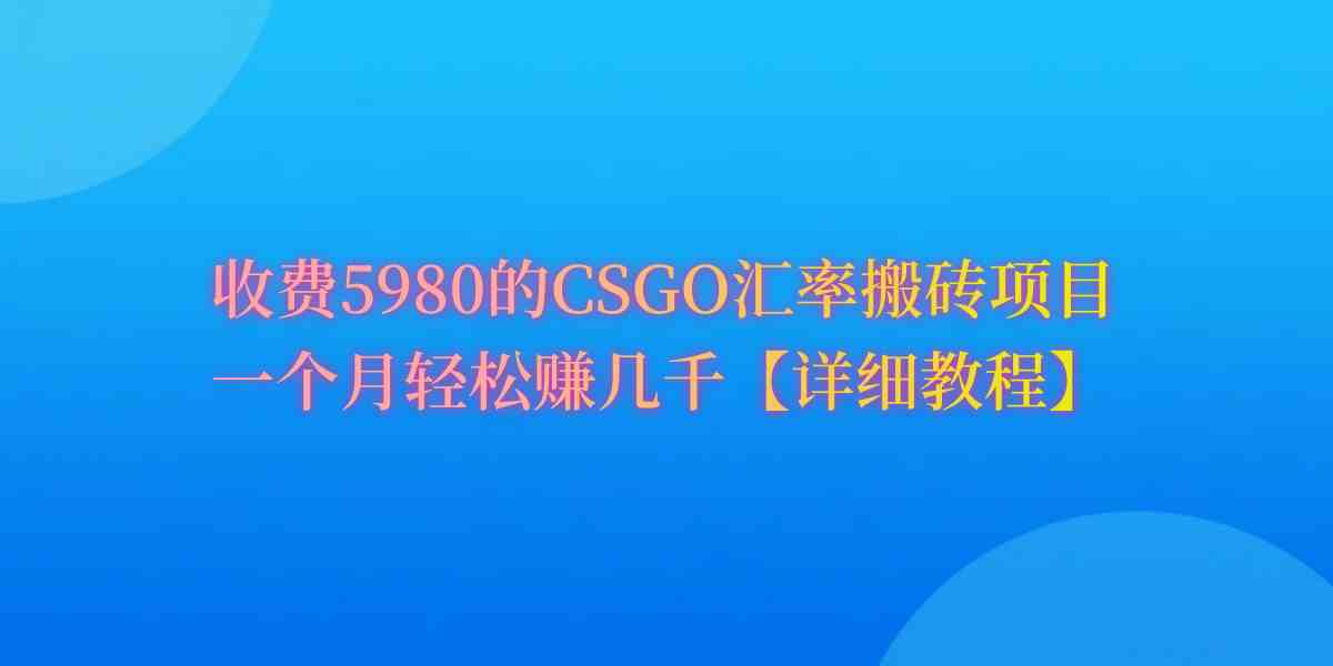 （9776期）CSGO装备搬砖，月综合收益率高达60%，你也可以！-紫橙网创