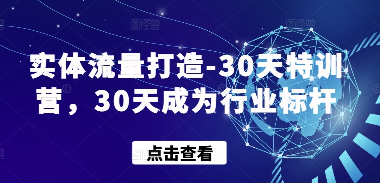 实体流量打造-30天特训营，30天成为行业标杆-紫橙网创